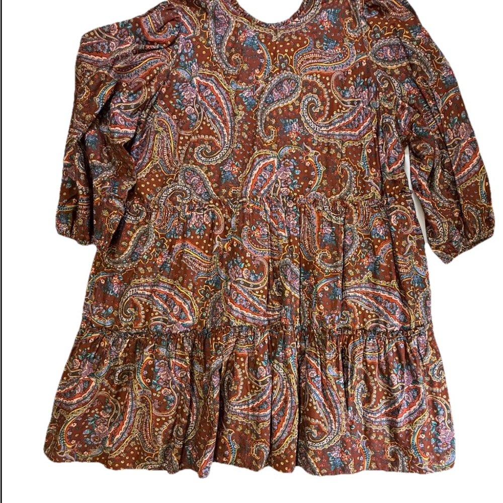 a.n.a Brown Paisley Midi Dress‎